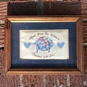 Vintage Framed Petite Patchwork Quilted Pig